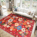 Floral Area Rug 8x10 for Living Room Bedroom | Non Slip; Stain Resistant; by WelcometoBabovid