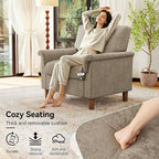 Mid Century Modern Accent Chair, Chenille Comfy Living Room Arm Chairs - Image 3