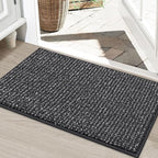 BEQHAUSE Dirt Trapper Door Mat 24"x36", Non-Slip Washable Doormat, Charcoal | by BEQHAUSE