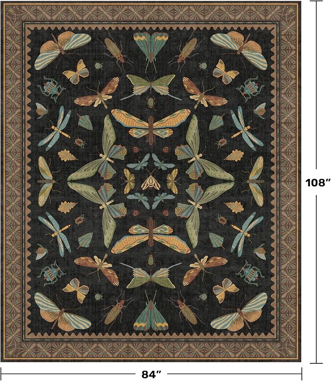 Black Washable 7x9 Large Area Rugs - Image 2