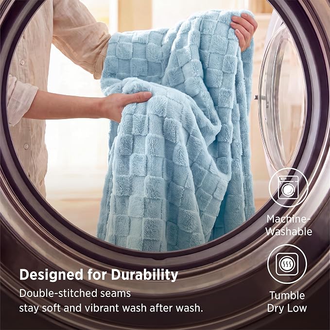 Bedsure GentleSoft Baby Blue Throw Blanket - Image 6