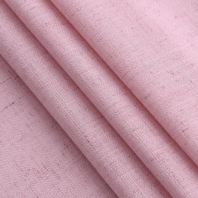 Rose Linen Curtains 90 Inch Long 2 Panels Set Back Tab Rod Pocket Semi Sheer - Image 5