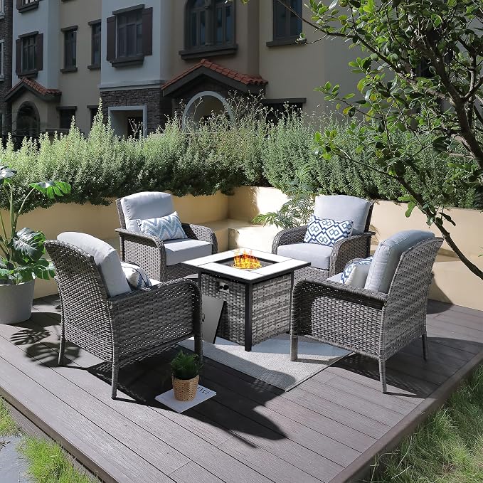 ovios 5-Piece Patio Furniture Set, Outdoor Wicker Sofa by OVIOS