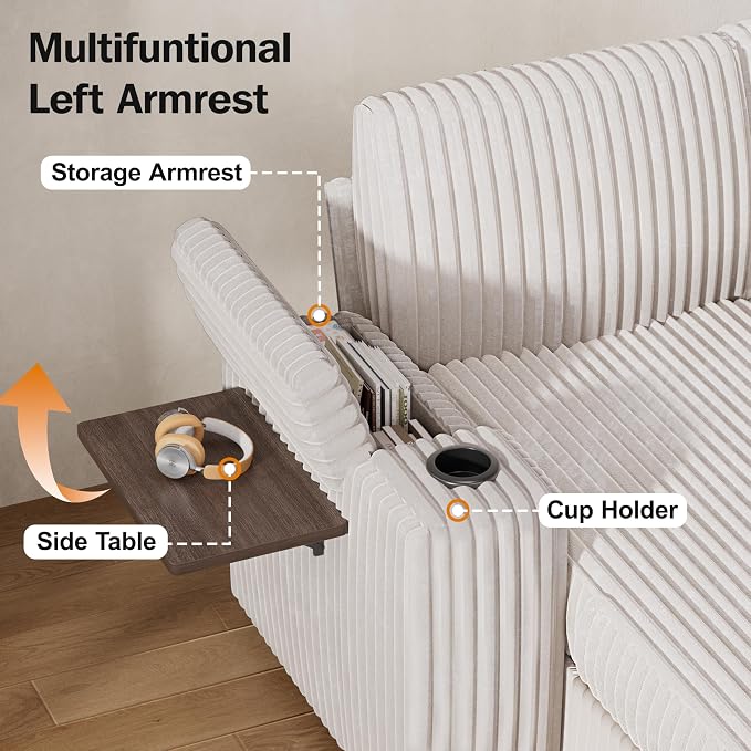 Vipbear 108" Modular Sectional Sleeper Sofa - Image 7