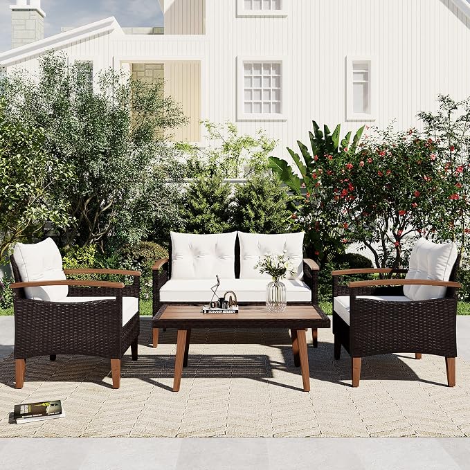 VilroCaz 4-Piece Outdoor Patio Sofa Seating Set - Image 2