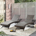 79'' Long Reclining Chaise Lounge Set, Outdoor Wicker Reclining Lounge Chair by Asifom