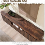 70" Fluted TV Stand for TVs Up to 80", Mid Century Modern Entertainment Center - Image 7