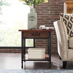 Leick Home Ironcraft End Table, Solid Wood, 1 Storage Drawer, Bottom Display - Image 2
