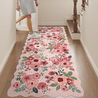 DUKINO 2x5 Washable Runner Rug, Floral Non Slip Rug - Image 4
