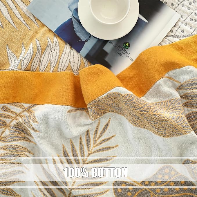 Boho Throw Blanket for Bed 100% Cotton Ultra Soft Rustic Quilt Fall Blanket - Image 6
