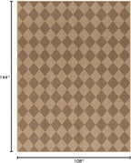 Lahome Checkered Easy Jute Dining Room Rug, 9x12 Outdoor Area Rugs Washable | - Image 2