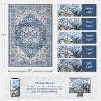 5x7 Area Rugs Living Room: Washable Vintage Rug - Image 2