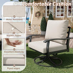 HOMREST Patio Furniture Sets 4 PCS Outdoor Metal Conversation Sets, 360 Degree - Image 4