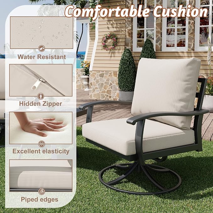 HOMREST Outdoor Swivel Rocker Patio Chairs - Image 4