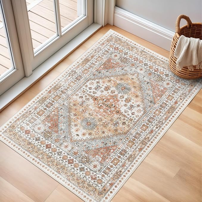 2x3 Rug Non Slip, Small Washable Entryway Rug, Runner by Zesthome