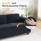 Apicizon Modern Loveseat Set of 2 & 3-Seater Sofa, Corduroy Couch 3 Piece Sofa - Image 6