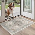 Madane Washable Area Rug 2x3 Small Entryway Rugs Non-Slip Light Taupe Brown | by Madane
