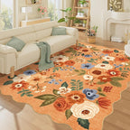 DUKINO 5x7 Area Rugs for Bedroom, Floral Washable Rug Non Slip, Stain Resistant - Image 7