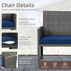 4 Piece Patio Ratten Set Outdoor Furniture Set Wicker Conversation Set - Image 4