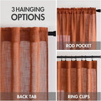 MIULEE Rust Fall Curtains 52x84 Inch 2 Panels - Image 2