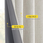 NICETOWN Alabaster Gray Vintage Linen 100% Blackout Curtains - Image 8