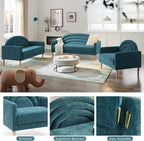 49" Small Loveseat Sofa for Small Spaces, Mid Century Modern Sofa, Linen - Image 8