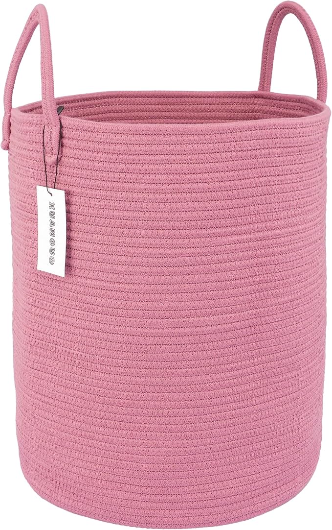 XUANGUO Cotton Rope Laundry Basket Hamper by XUANGUO