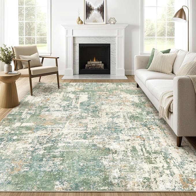 LOONGRUG 7x9 Area Rug Washable Large Neutral Modern Living Room Rugs | Abstract by LOONGRUG