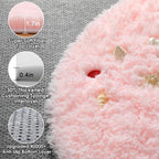 Light Pink Fluffy Round Rug 4ft - Image 2