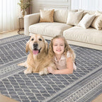 cotiled Boho 5x8 Area Rugs for Living Room: Soft Moroccan Washable Rug | Solve - Image 8