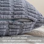 Aegero Pack of 2 Corduroy Decorative Throw Pillow Covers 18x18 InchSoft Boho - Image 3