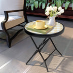 Foldable Patio Side Tables, 17.7" Small End Table Outdoor Weatherproof - Image 2