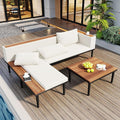 VilroCaz Luxury Outdoor Patio Furniture Set, L-Shaped Acacia Wood Sectional Sofa by VilroCaz