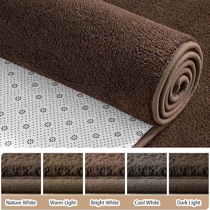 5x7 Area Rugs for Living Room Non Slip Dorm Bedroom Rug, Coffee | Modern Area - Image 3