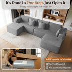138" Cloud Sectional Couch, Comfort U Shaped Sofa - Image 3