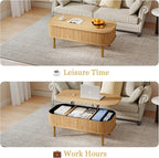 Fluted Lift Top Coffee Table - Image 3