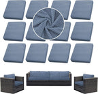 12PCS Patio Cushion Covers, Patio Furniture Couch Seat Slipcovers | Washable by SUKAIKEQA