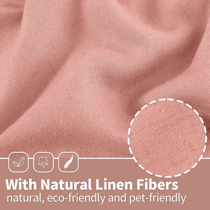 YoungsTex Dusty Rose Linen Curtains - Image 4