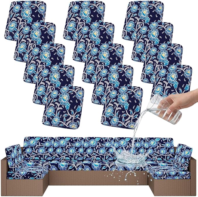 Smiry Waterproof Patio Cushion Covers, Stretch Outdoor Furniture Covers | Couch by Smiry