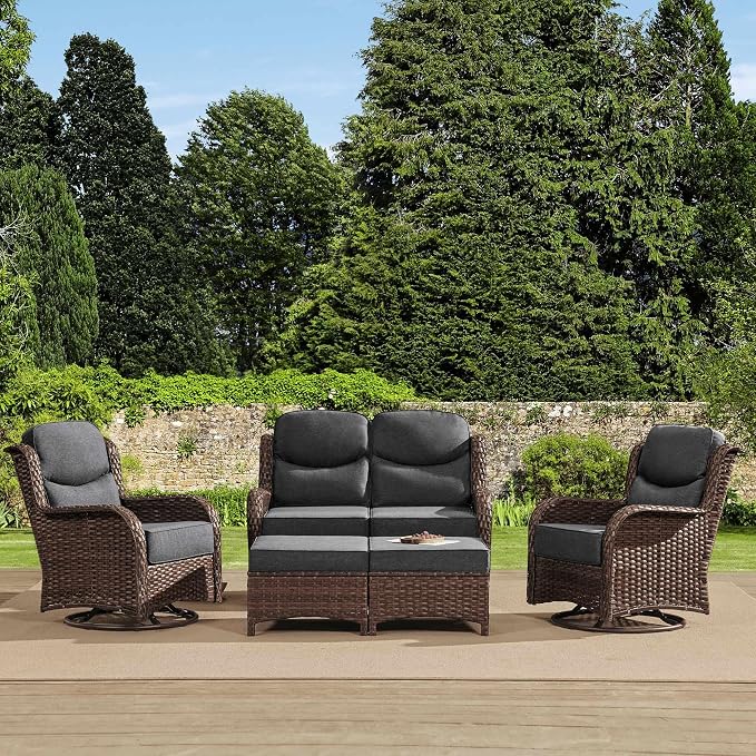 HILLGA Luxury High Back Patio Furniture Set by HILLGA