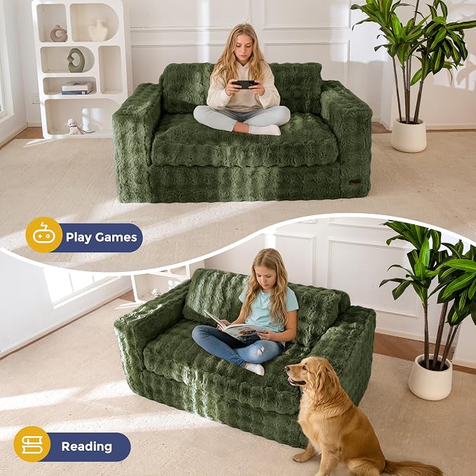 MAXYOYO Loveseat Sofa for Living Room, Small Sofa Couch Tufted Boneless Couch - Image 3