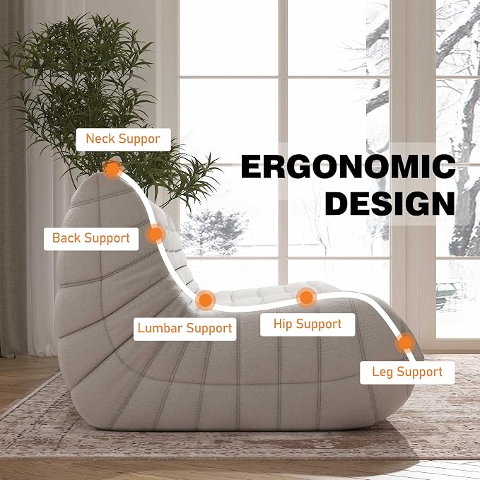 YVDNHP Big Bean Bag Chairs for Adults, 3 Seater Large Bean Bag Chair Sofa - Image 5