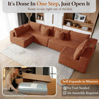 138" Cloud Sectional Couch, Comfort U Shaped Sofa - Image 3