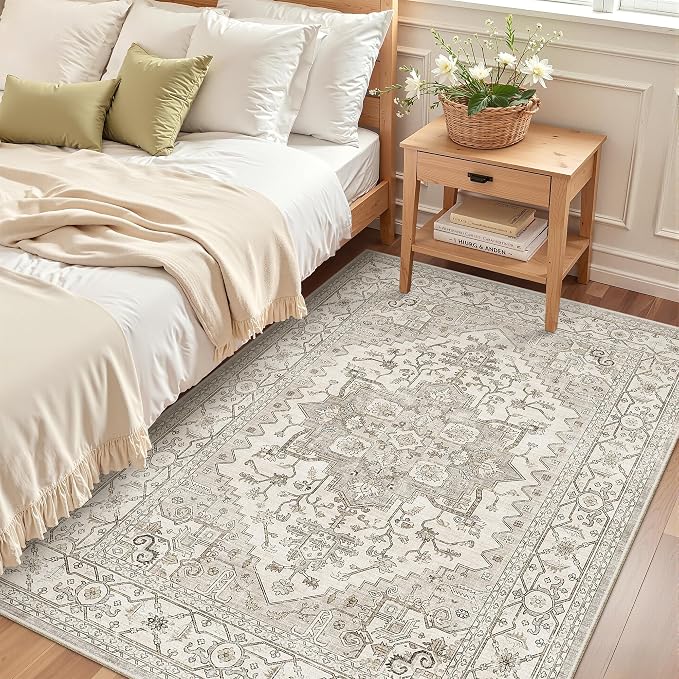 Madane Area Rug 3x5, Washable Vintage Entry Rugs - Image 4