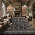 Schweek 8x10 Washable Area Rug Non-Slip Vintage Dark Rugs by Schweek