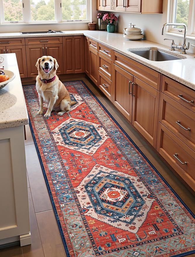 SERISSA 2'6"x10' Washable Non Slip Boho Runner Rug - Image 2