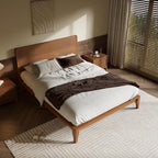 Merax King Size Bamboo Platform Bed, Mid-Century Modern Bed Frame - Image 4