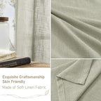 Sage Grey Linen Kitchen Curtains 30 Inch Length - Image 6