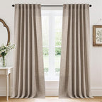 RYB HOME Farmhouse Boho Linen Sheer Curtains 90 inches Long by RYBHOME