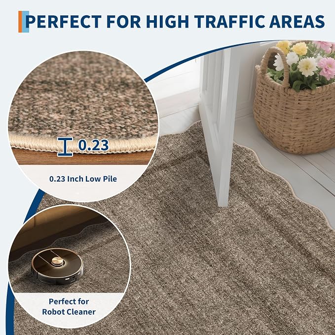 GarveeHome Scalloped Washable Rug 9x12 Area Rug - Image 8